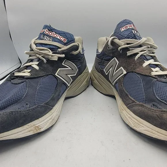 New Balance 990 Mens 11 Blue Sneakers Shoes Athletic Low Top Lace Up USA M990NV3